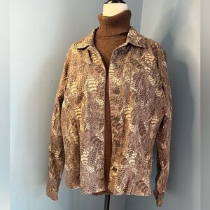 Christopher & Banks Tan Patterned Blouse
